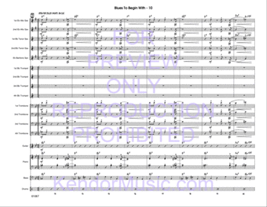 Blues To Begin With Jazz Ensemble scores gallery preview page 11