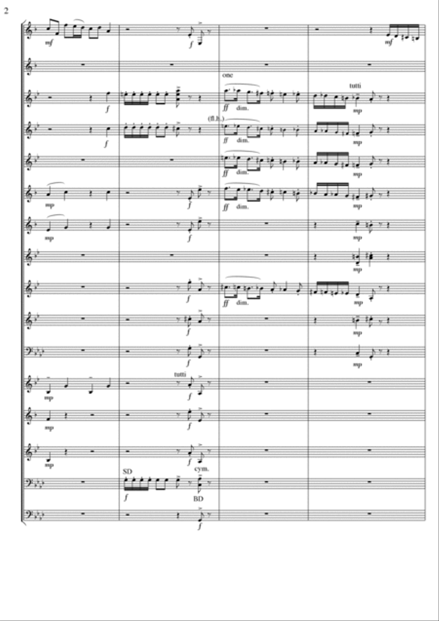 Scherzo for Tuba (Eb Bass) and Brass Band - Tembo by David Catherwood Brass Band scores gallery preview page 5