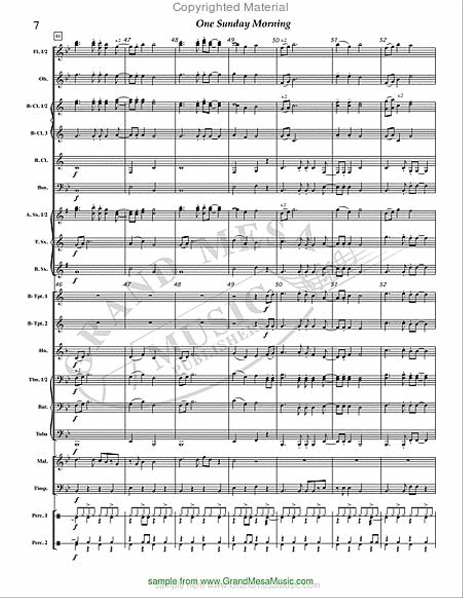 One Sunday Morning Concert Band scores gallery preview page 8