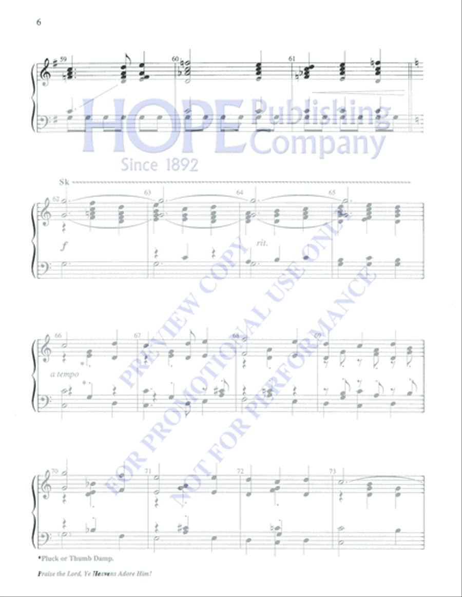 Praise the Lord, Ye Heavens Adore Him 3-Octaves scores gallery preview page 6