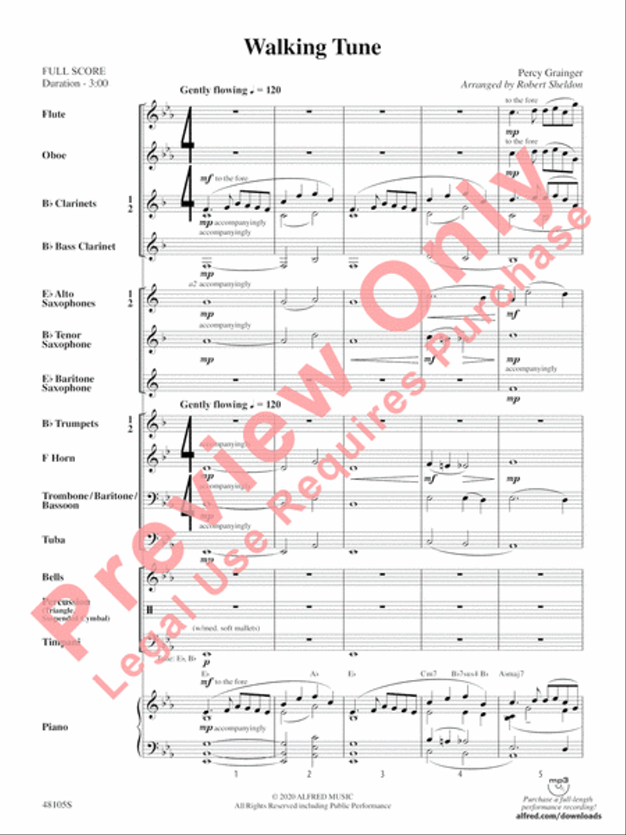 Walking Tune Concert Band scores gallery preview page 3