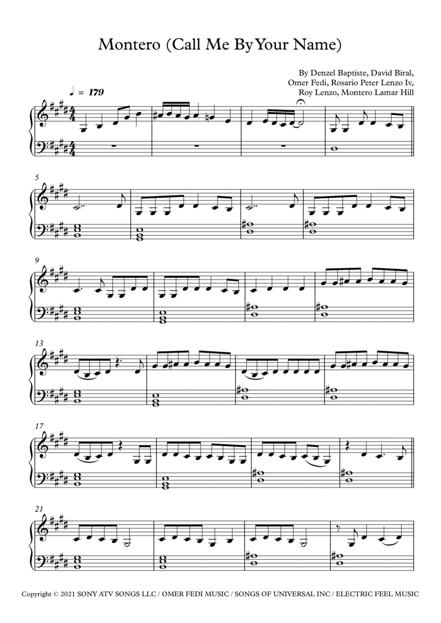 Montero Voice scores gallery preview page 1