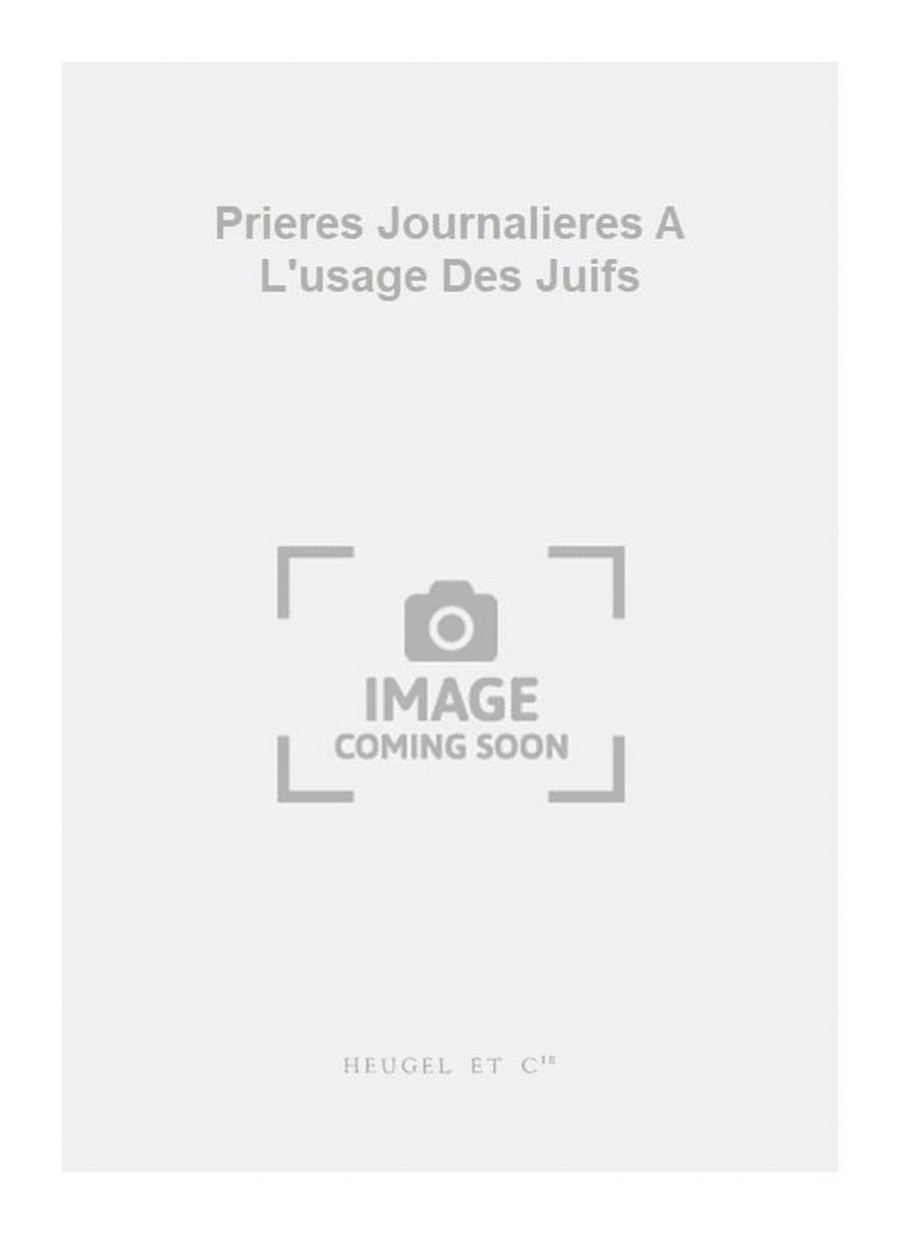 Prieres Journalieres A L'usage Des Juifs High Voice scores gallery preview page 1