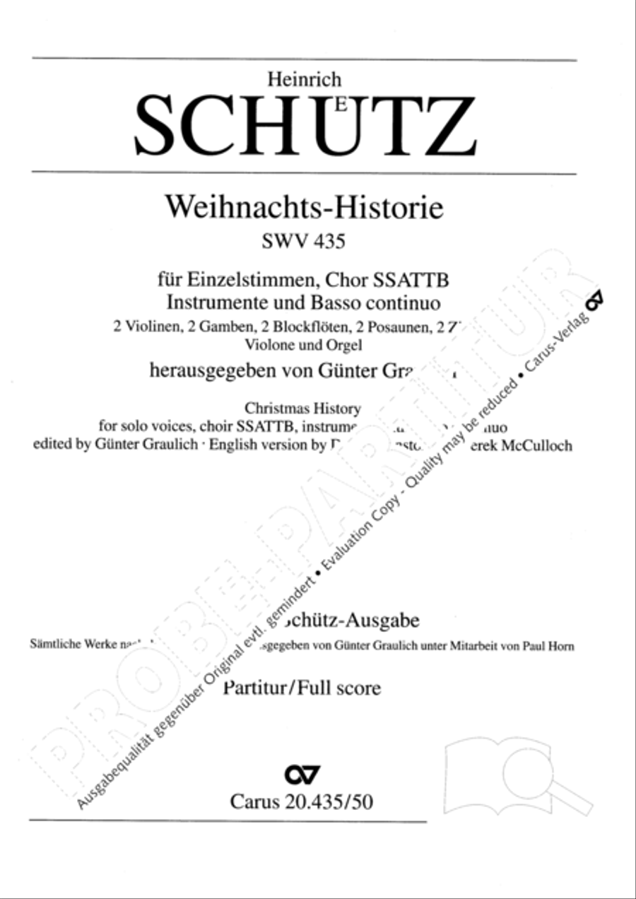 Christmas History (Weihnachts-Historie, SWV 435) Score scores gallery preview page 2