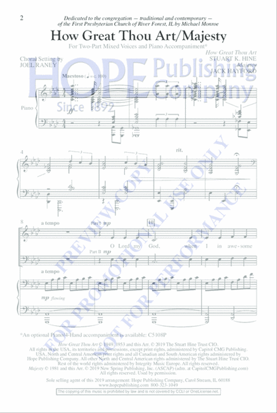How Great Thou Art/Majesty 2-Part scores gallery preview page 2