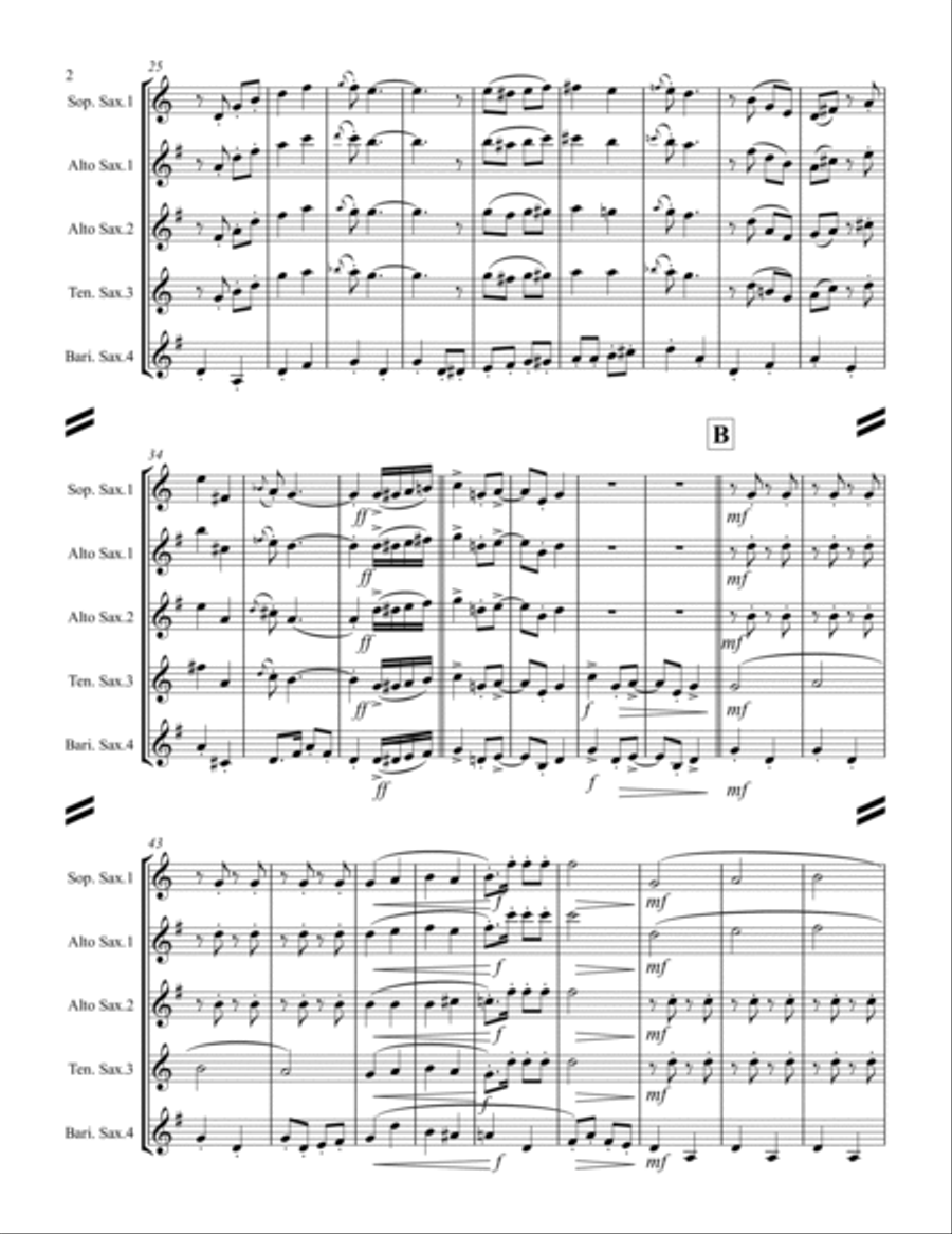 Pennsylvania Polka Saxophone Quartet scores gallery preview page 3