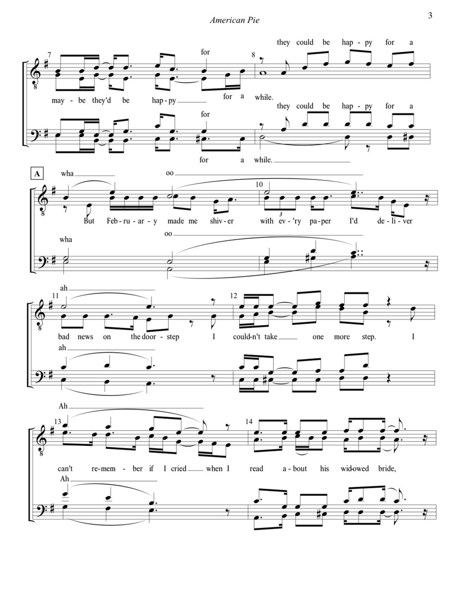 American Pie TTBB scores gallery preview page 3