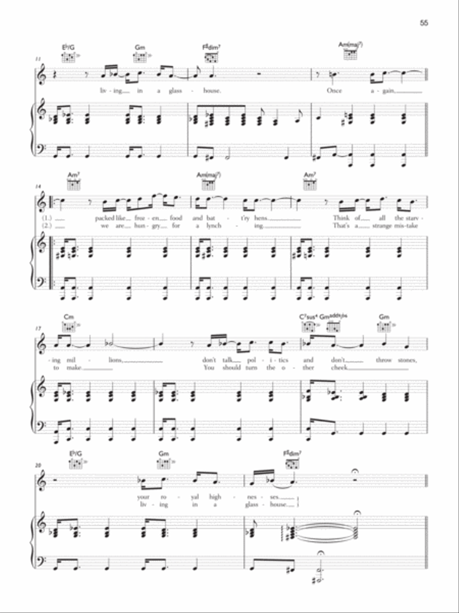 Life In a Glasshouse Piano, Vocal, Guitar scores gallery preview page 2