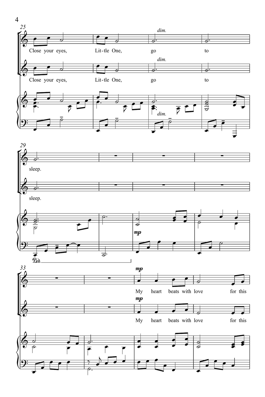 Lullaby for a Little One 2-Part scores gallery preview page 3