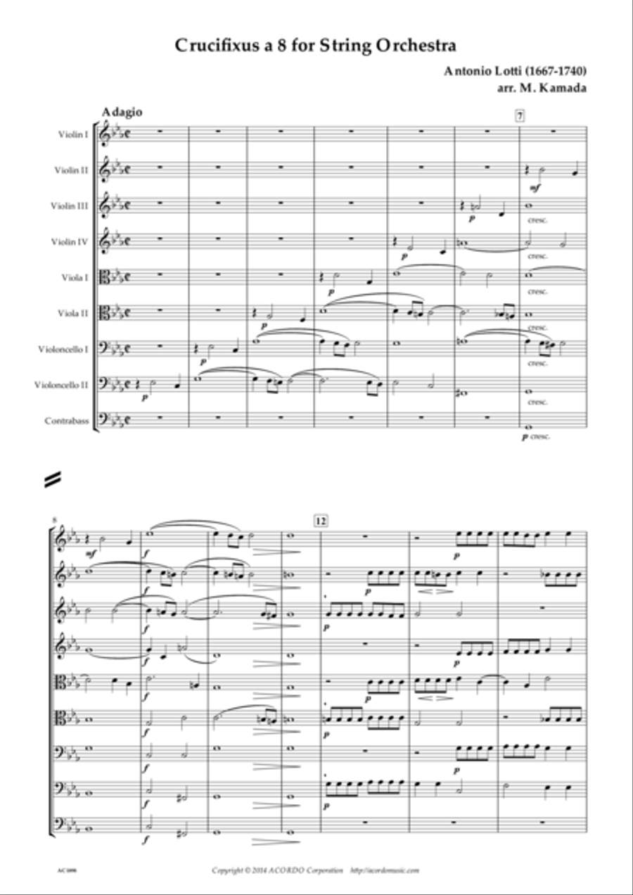 Crucifixus a 8 for String Orchestra String Orchestra scores gallery preview page 1