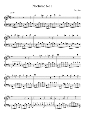 Nocturne No 1 for piano solo