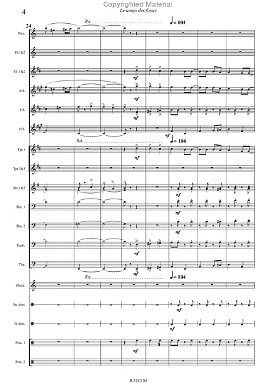 Le temps des fleurs Marching Band scores gallery preview page 5