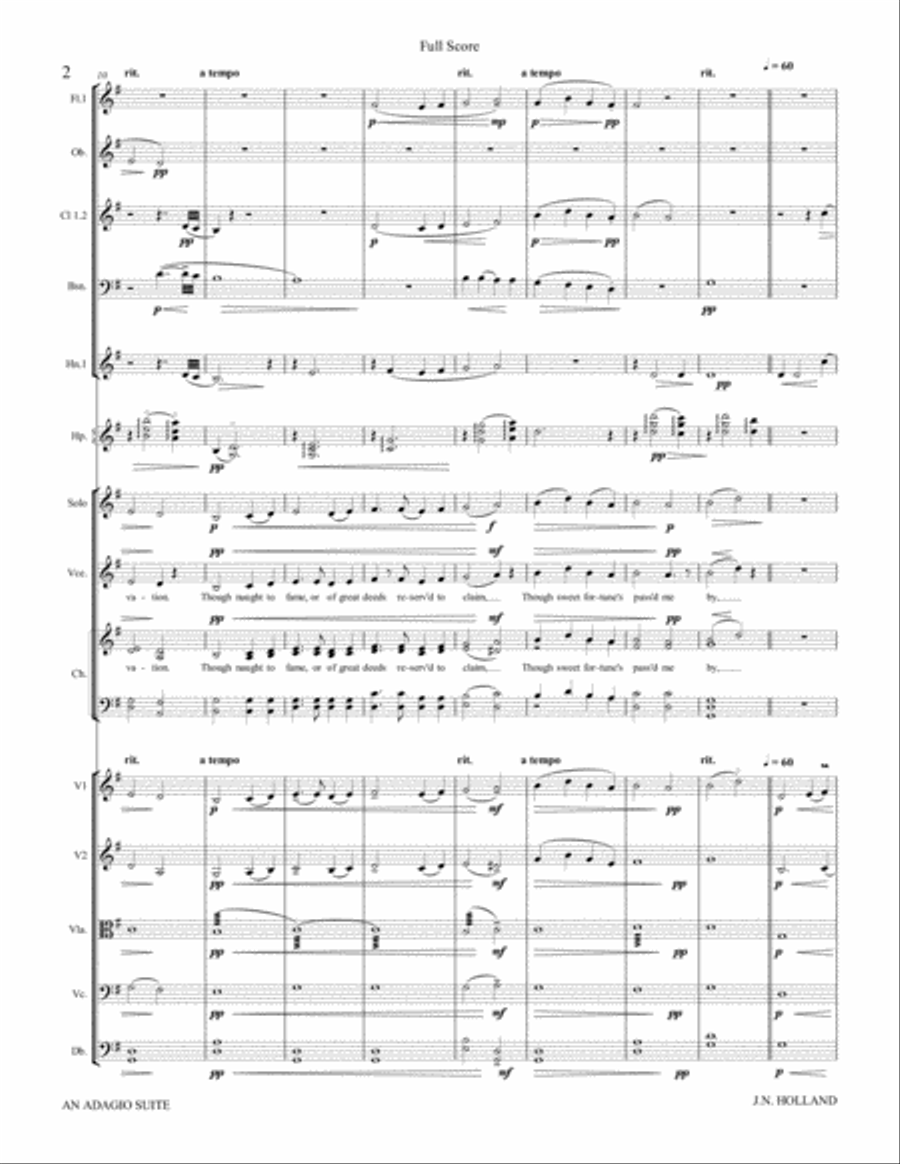 An Adagio Suite, in Three Movements for Small Orchestra, Solo Voices, SATB Chorus(or Various Combina 4-Part scores gallery preview page 6
