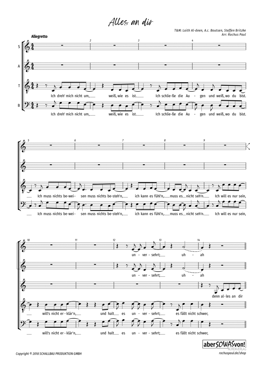 Alles An Dir Choir scores gallery preview page 1