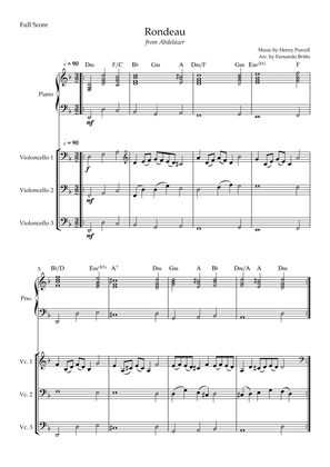 Rondeau (from Abdelazer) for Cello Trio and Piano Accompaniment with Chords
