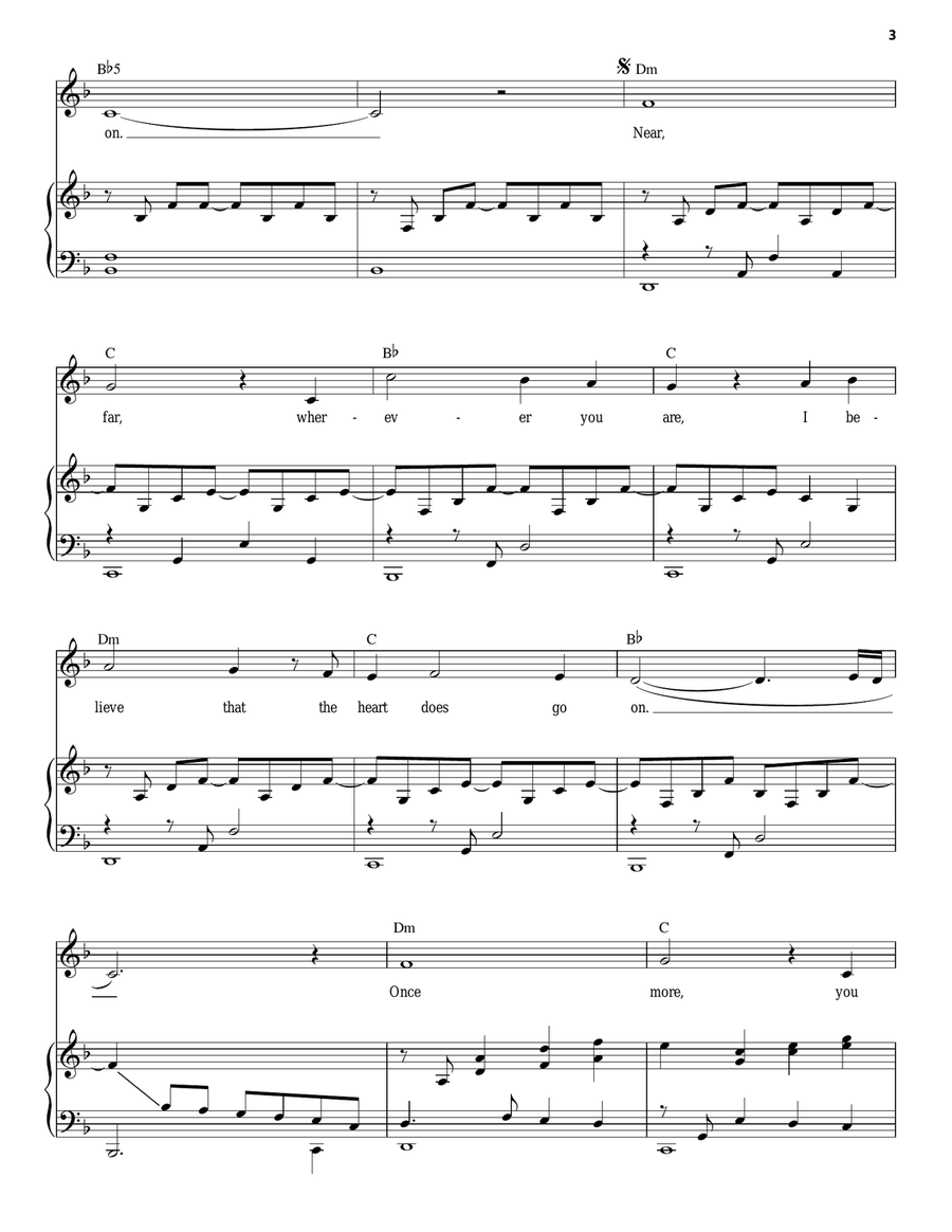 My Heart Will Go On (Love Theme from Titanic) Piano, Vocal scores gallery preview page 3