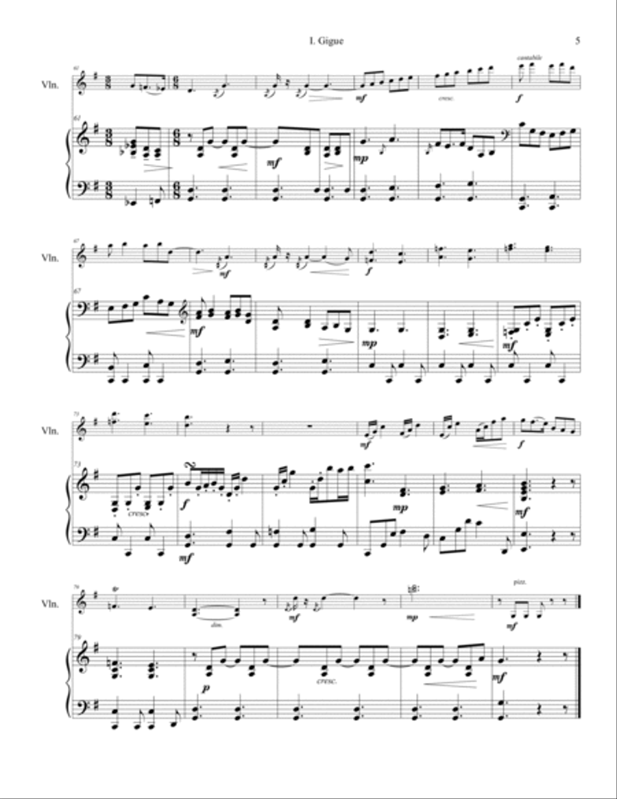 Three Dances for Violin and Piano Violin scores gallery preview page 5
