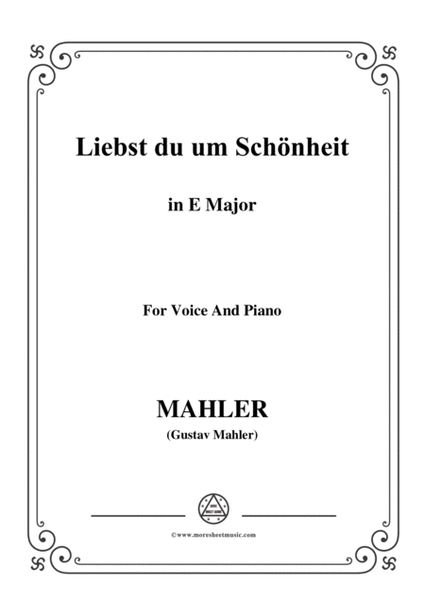 Mahler-Liebst du um Schönheit in E Major,for Voice and Piano image number null