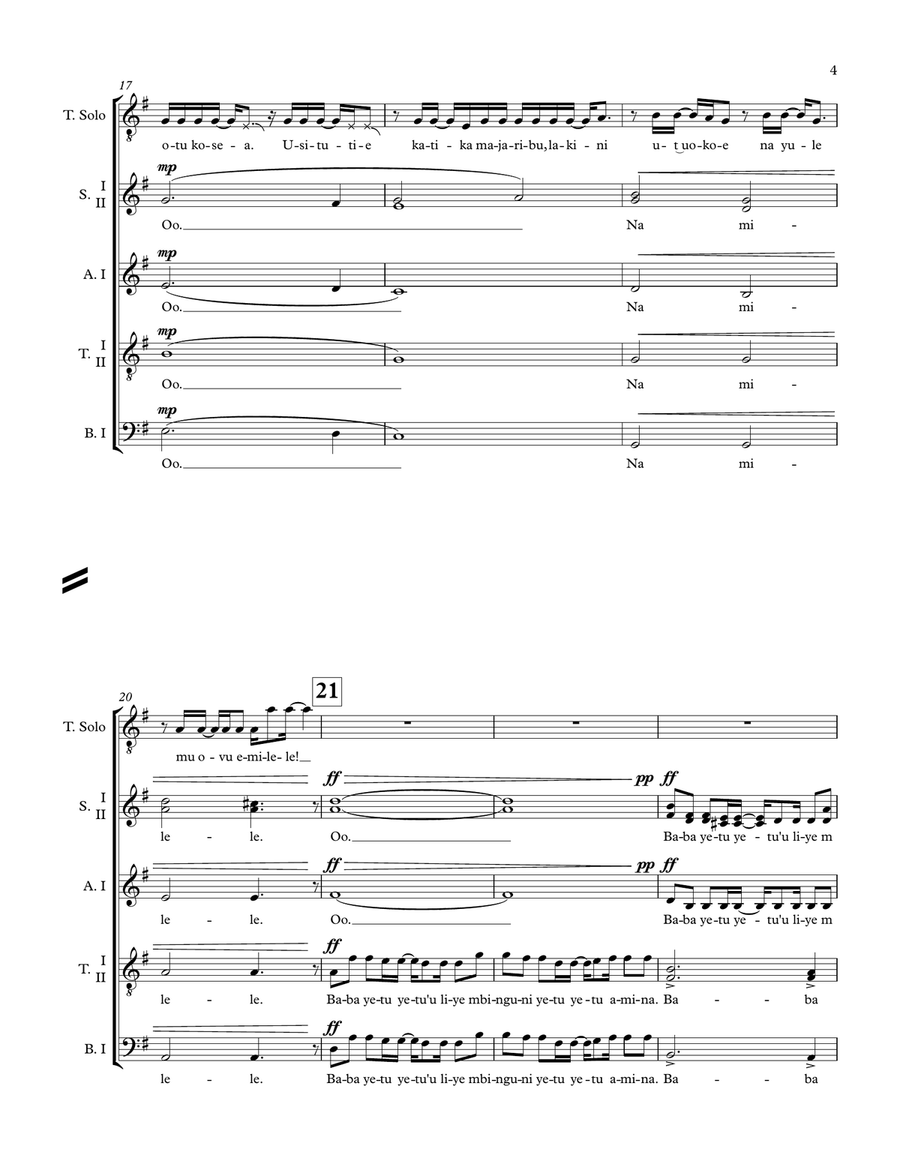 Baba Yetu A Cappella scores gallery preview page 5