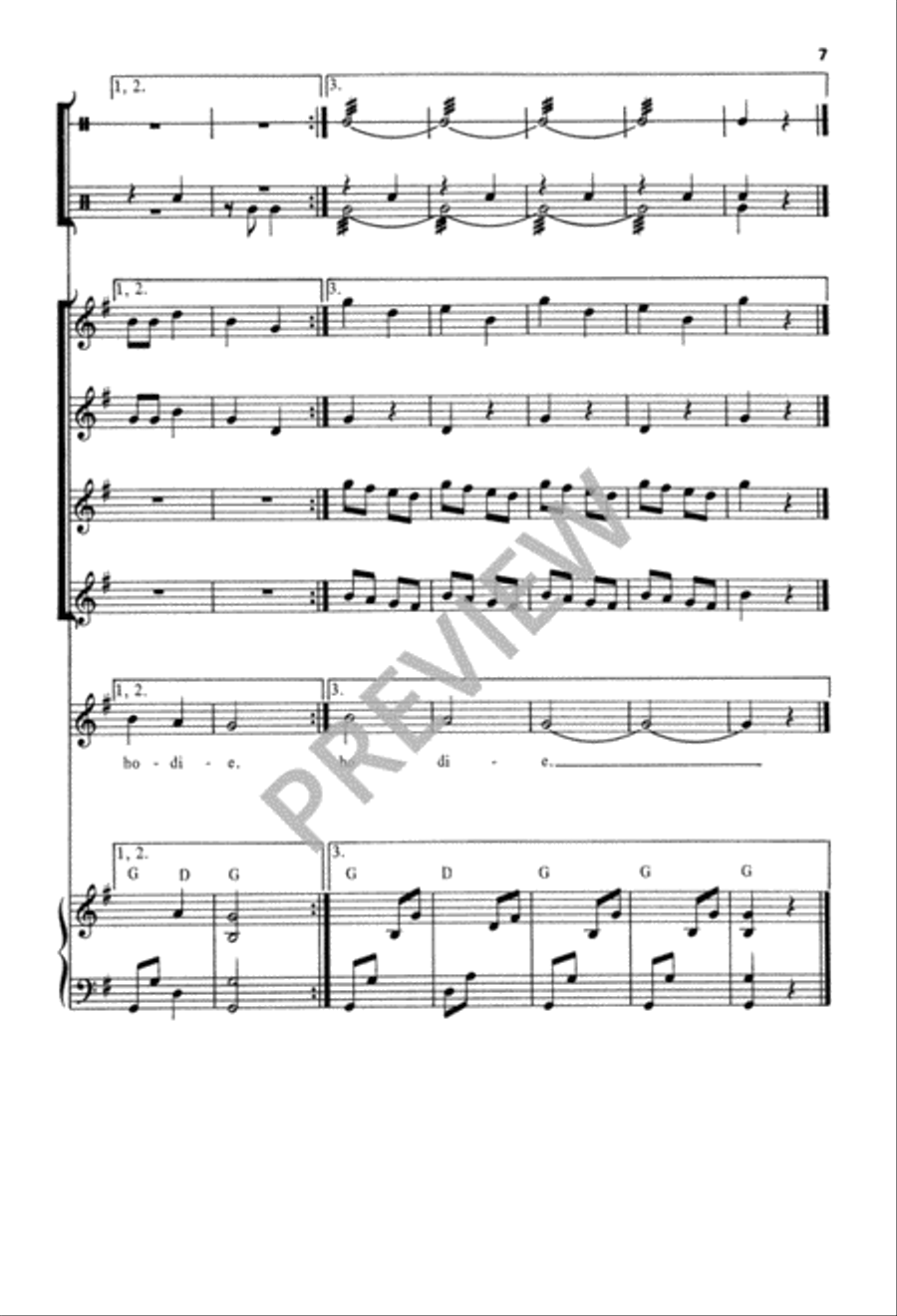 Once in Royal David's City Unison Choir scores gallery preview page 8