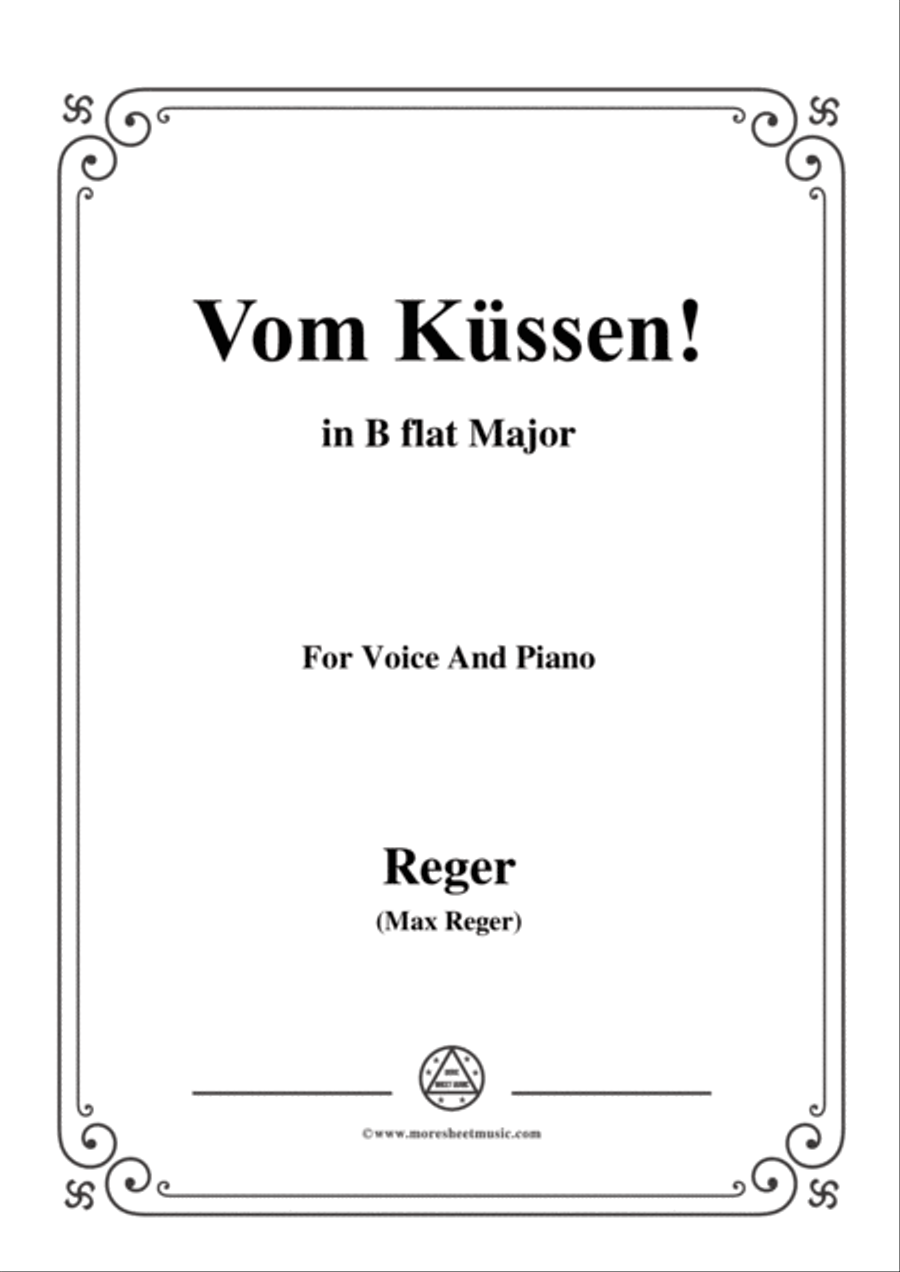 Reger-Vom Küssen in B flat Major,for Voice and Piano Voice Solo scores gallery preview page 1