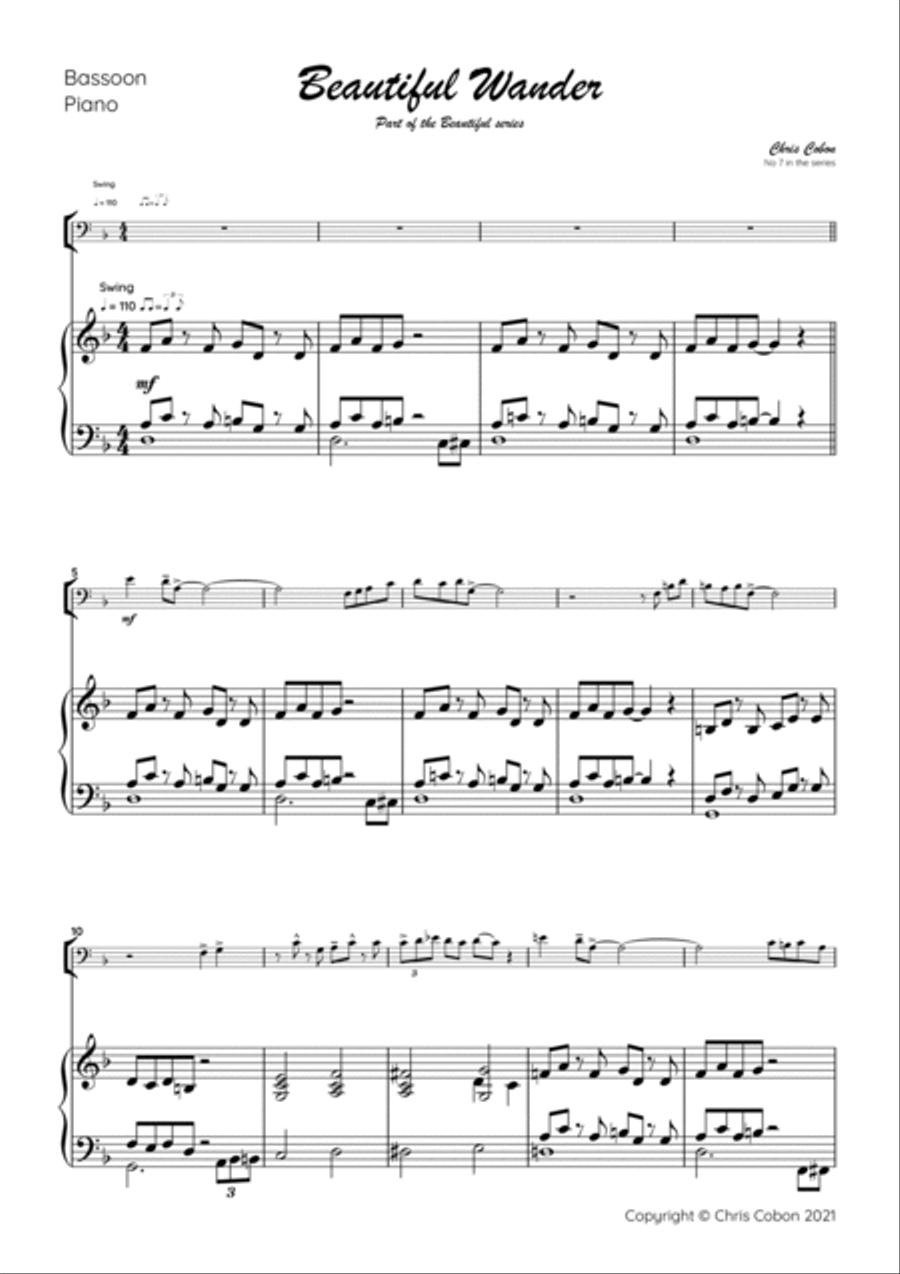 No.7 Beautiful Wander (Bassoon) Bassoon Solo scores gallery preview page 4