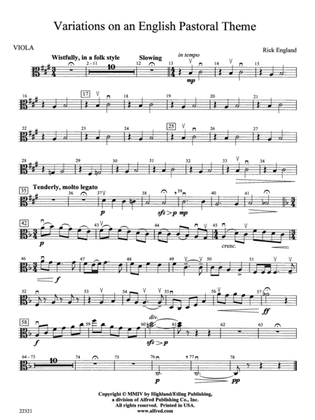 Variations on an English Pastoral Theme: Viola