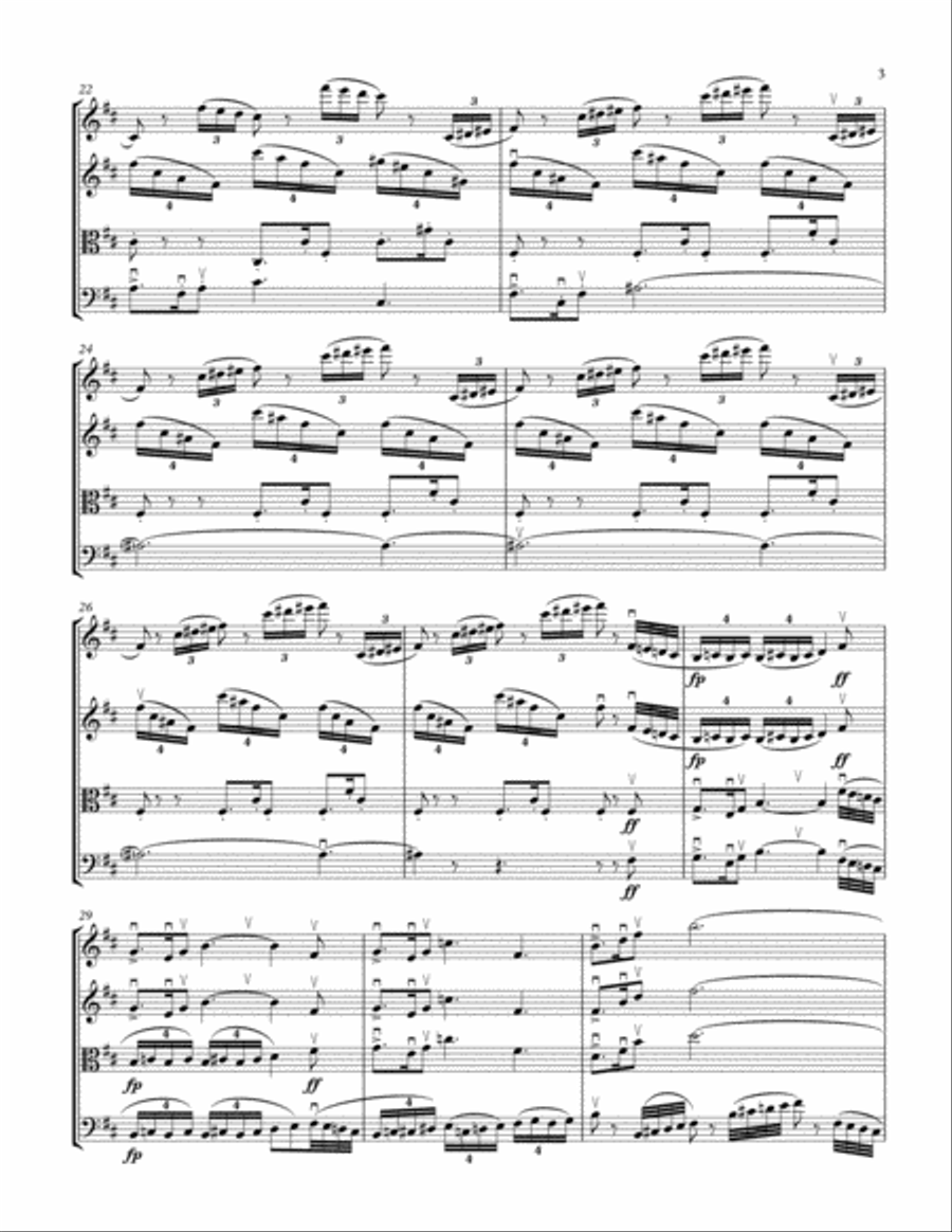 Die Walküre - Act 3 Prelude - For String Quartet String Quartet scores gallery preview page 3