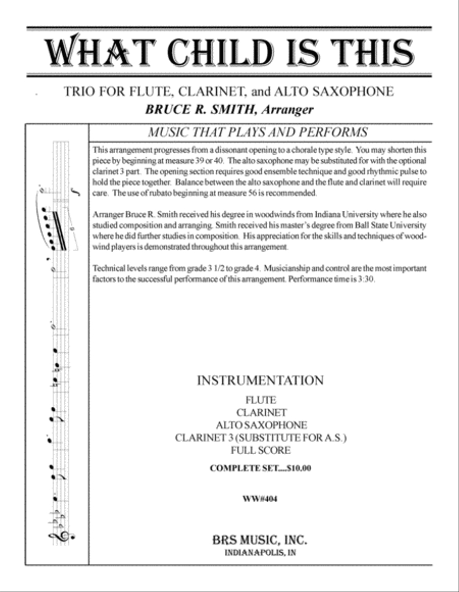 What Child Is This Woodwind Ensemble scores gallery preview page 1