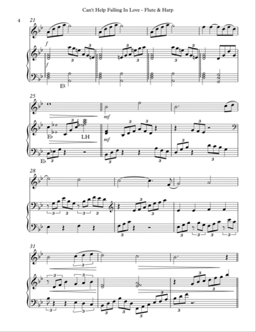 Can't Help Falling In Love Flute scores gallery preview page 4