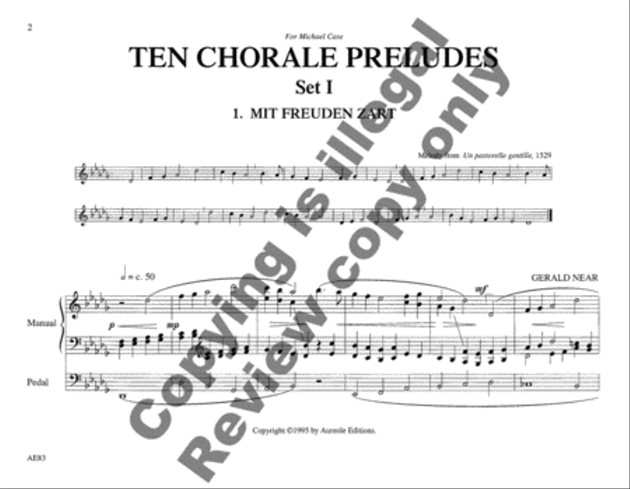 Choraleworks I Ten Chorale Preludes for Organ Organ Solo scores gallery preview page 4