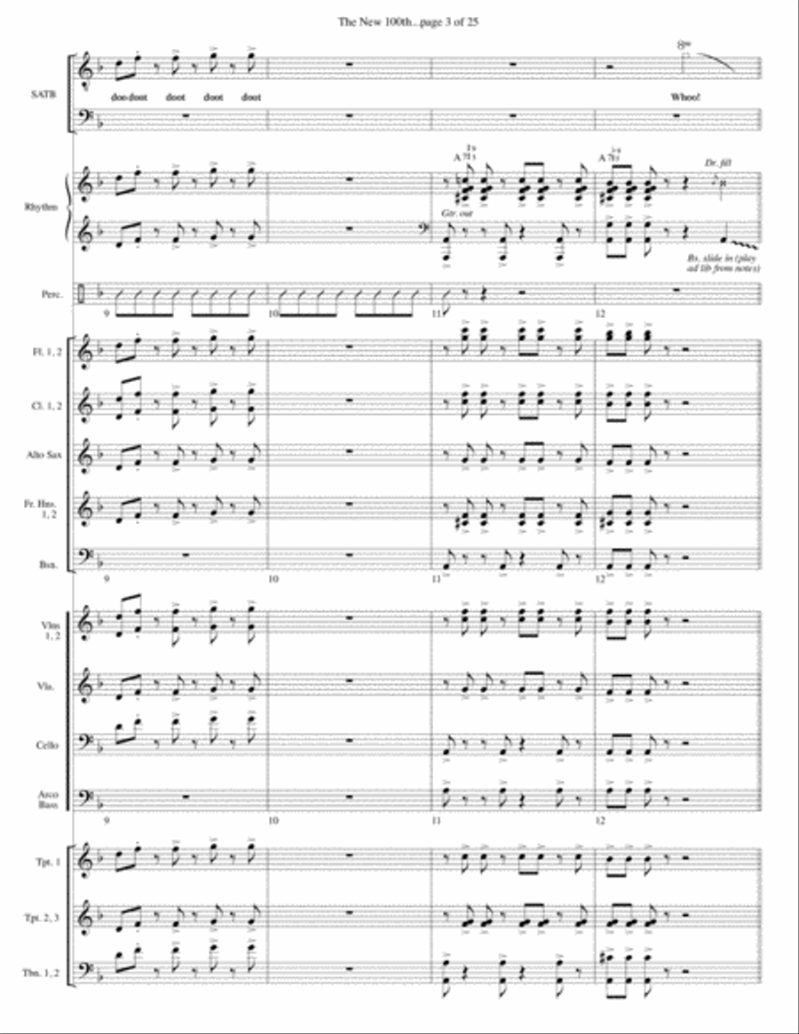 The New 100th--full score and parts 4-Part scores gallery preview page 3