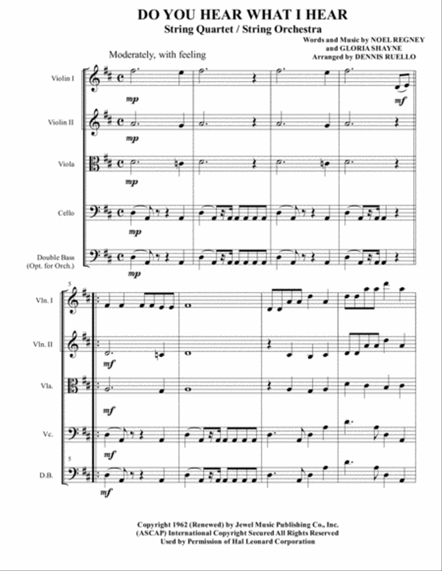Do You Hear What I Hear String Orchestra scores gallery preview page 1