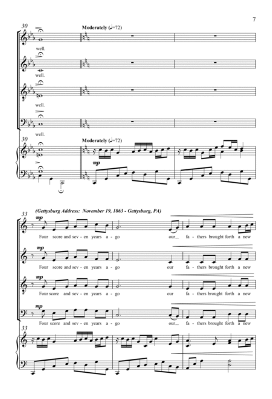 Words of Lincoln 4-Part scores gallery preview page 6