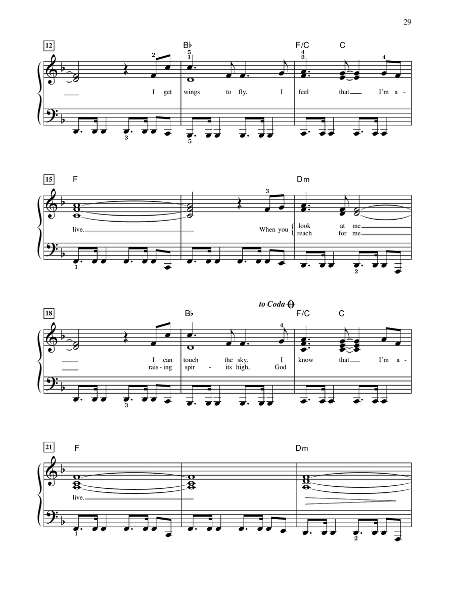 I'm Alive Easy Piano scores gallery preview page 2