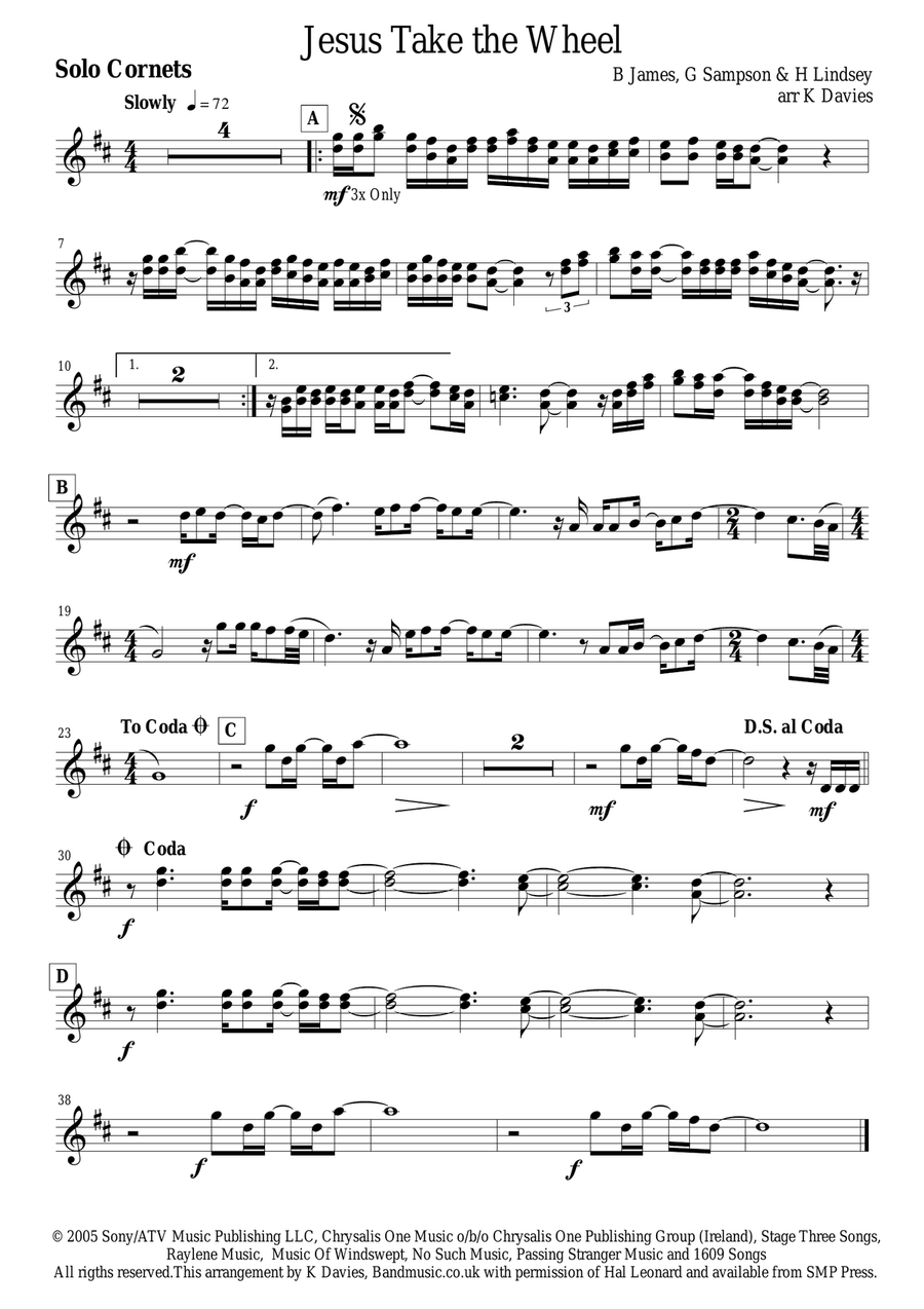 Jesus Take The Wheel Small Ensemble scores gallery preview page 4