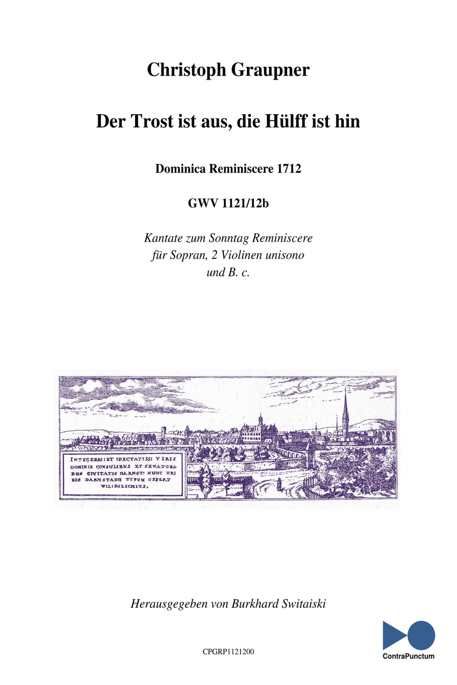 Graupner Christoph Cantata Der Trost ist aus, die Hülff ist hin GWV 1121/12b Small Ensemble scores gallery preview page 1