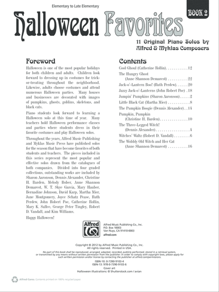 Halloween Favorites, Book 2 Easy Piano scores gallery preview page 5