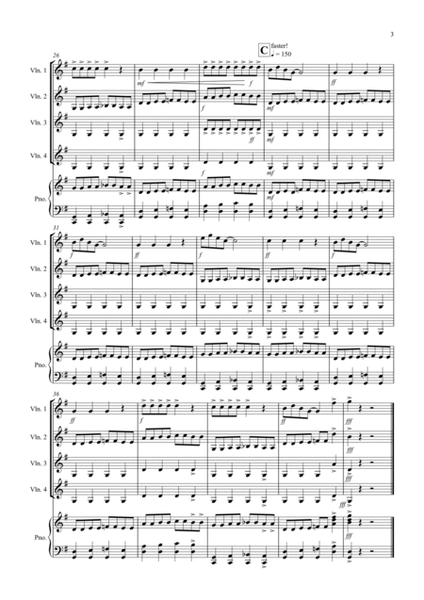 Burnie's Boogie! for Beginning Violin Quartet image number null