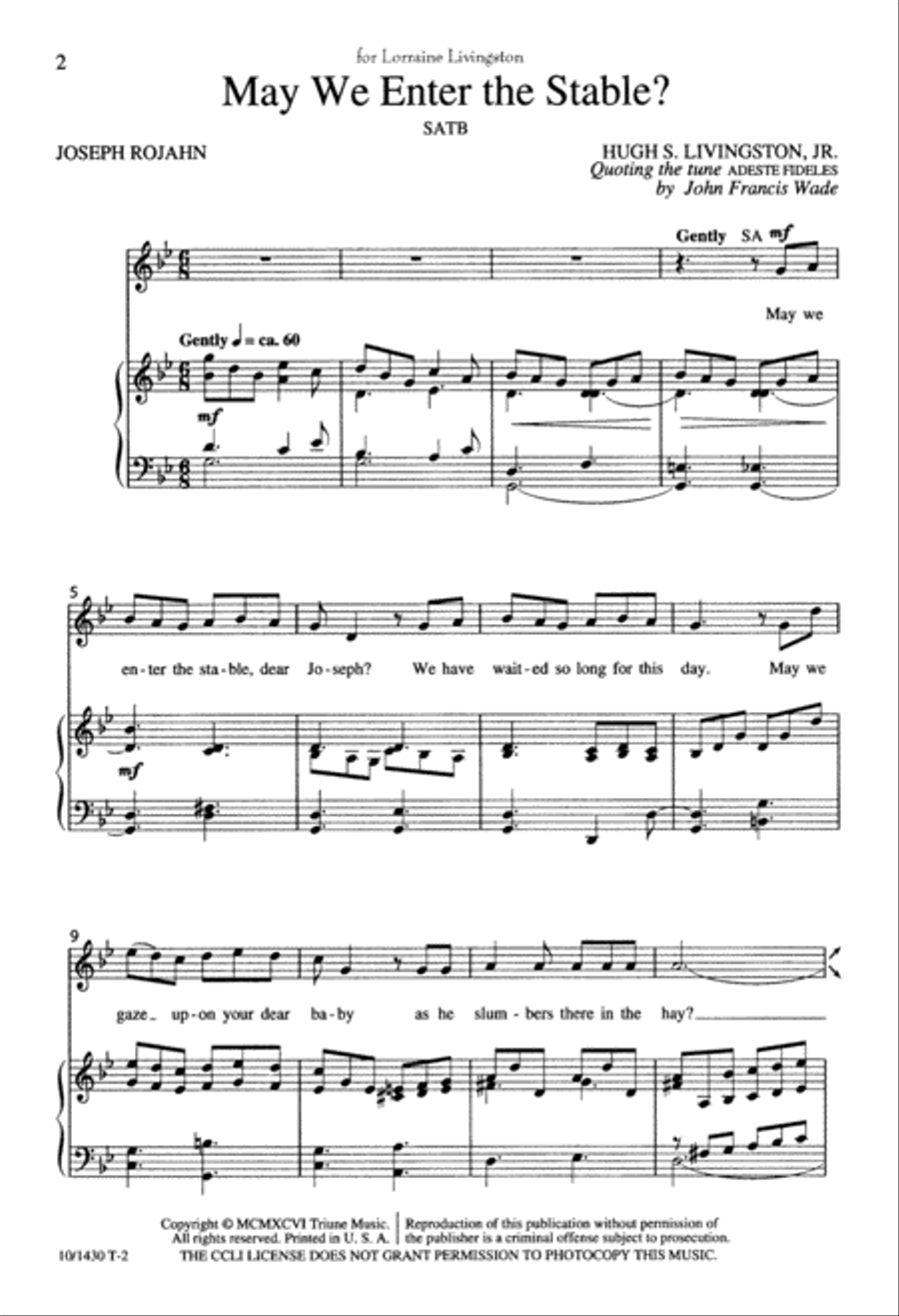 May We Enter the Stable 4-Part scores gallery preview page 2