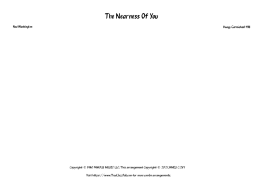 The Nearness Of You Large Ensemble scores gallery preview page 1