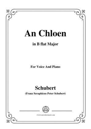 Schubert-An Chloen,in B flat Major,for Voice and Piano