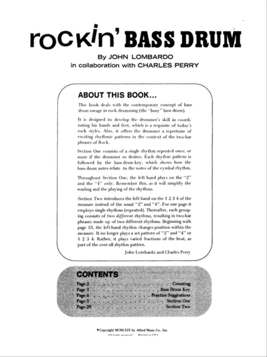 Rockin Bass Drum Book 1 Percussion Sheet Music Sheet Music