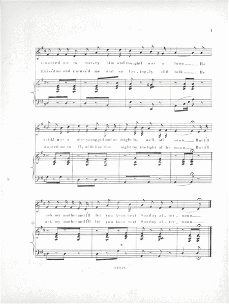I'll Ask My Mother and Let You Know Next Sunday Afternoon Voice scores gallery preview page 3