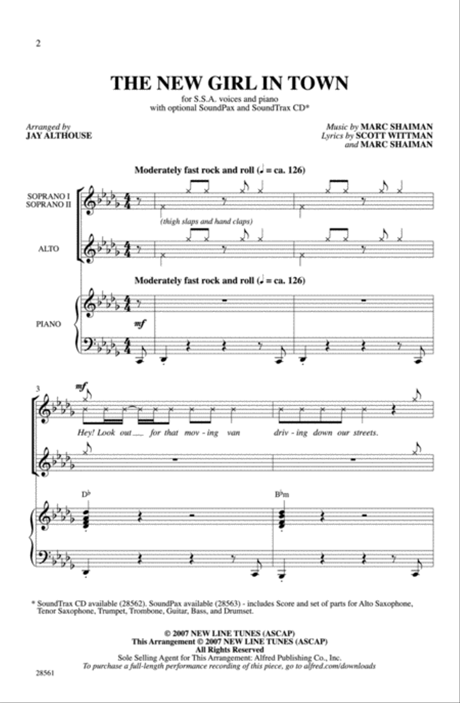 The New Girl in Town The New Girl in Town Women's Choir scores gallery preview page 2