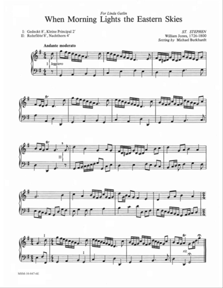When Morning Lights the Eastern Skies Organ scores gallery preview page 1