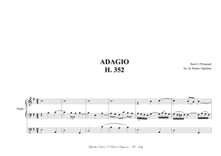Book cover for ADAGIO, H 352 - Arr. for Organ 3 staff