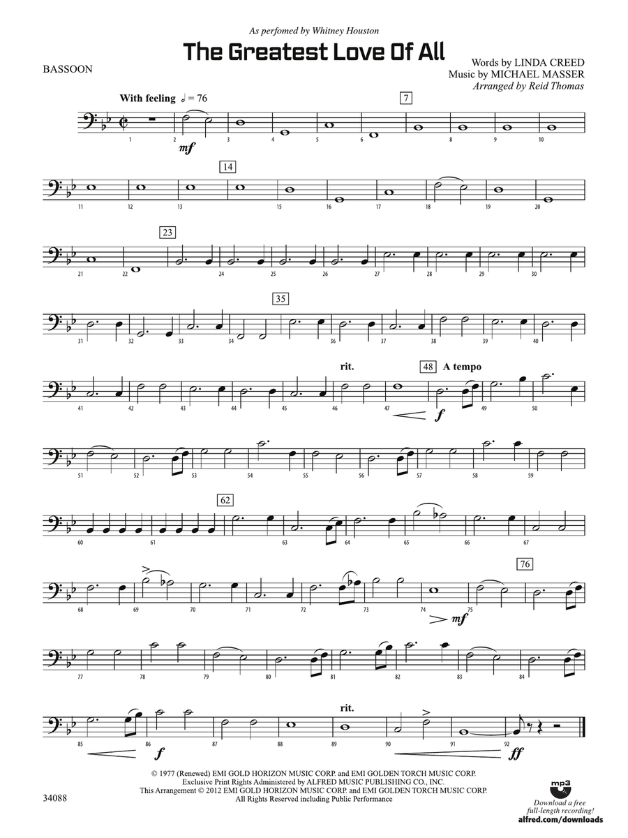 The Greatest Love of All: Bassoon