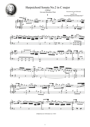 Book cover for Platti - Harpsichord (or Piano) Sonata No.2 in C major Op.1 CSPla5