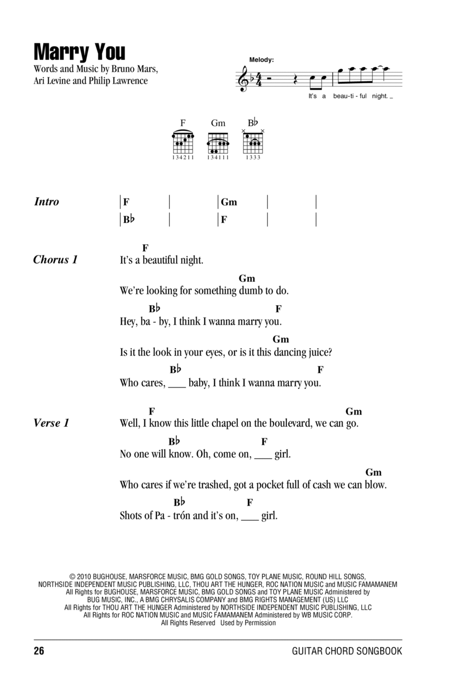 Marry You Acoustic Guitar scores gallery preview page 1